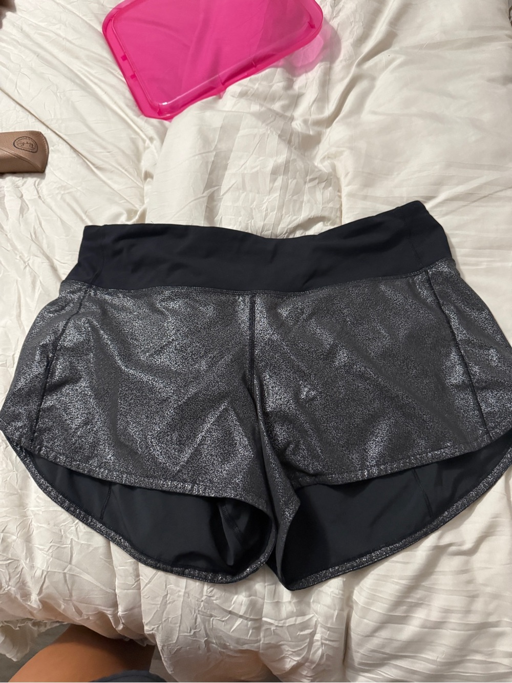 Women's Lululemon Speed up Active Metallic Black Running Shorts